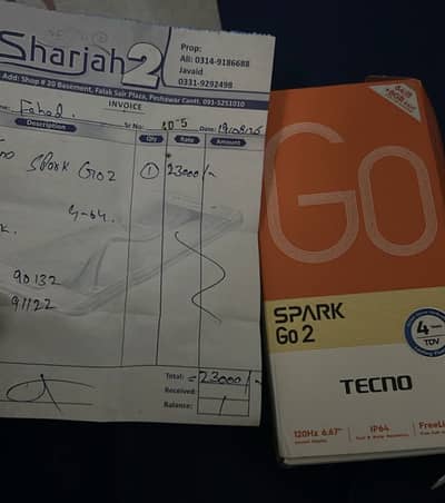 Tecno spark 6 4/64 10/10 condition with box warranty