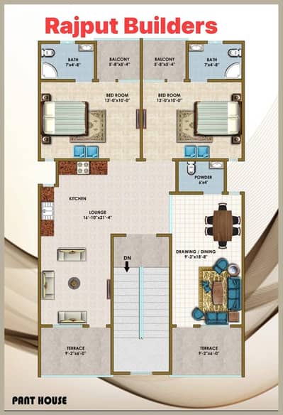 Flat for Sale New Zero meter Leased Two bed launge