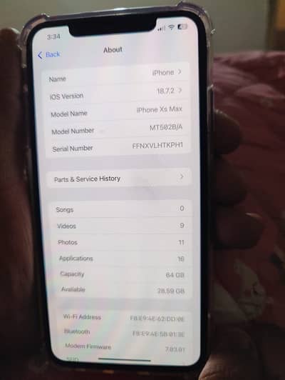 iPhone XS Max 64gb dual sim official pta hy