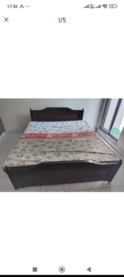Wooden Bed Queen Size Without Mattress