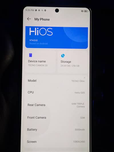 Tecno camon 20  16/256 Gb