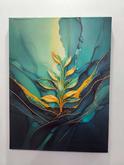 Framed Abstract Art printed on canvas (18x24 inches)