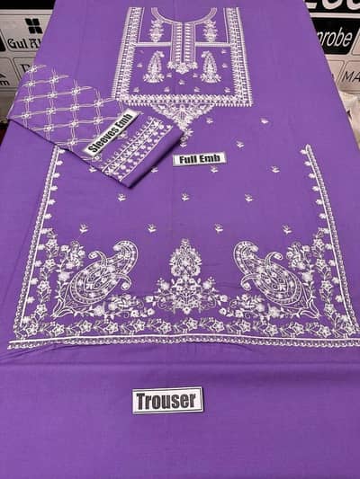 2 Pcs Women's Unstitched Embroidered Suit