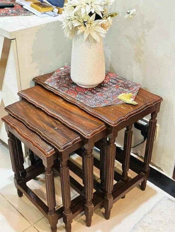 Wooden Nesting Tables Set of 4 | Premium Quality | Excellent Condition 0