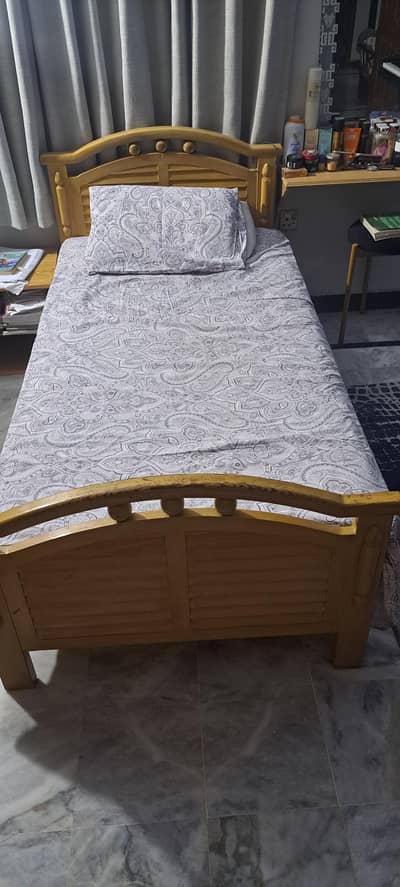 set of single wooden bed on sale