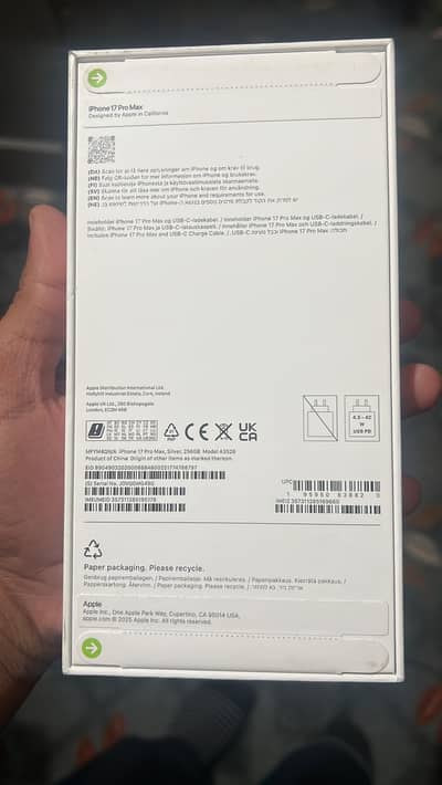 17 pro max 256 gb box packed