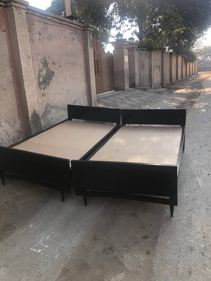 Single Bed solid wood pair 1