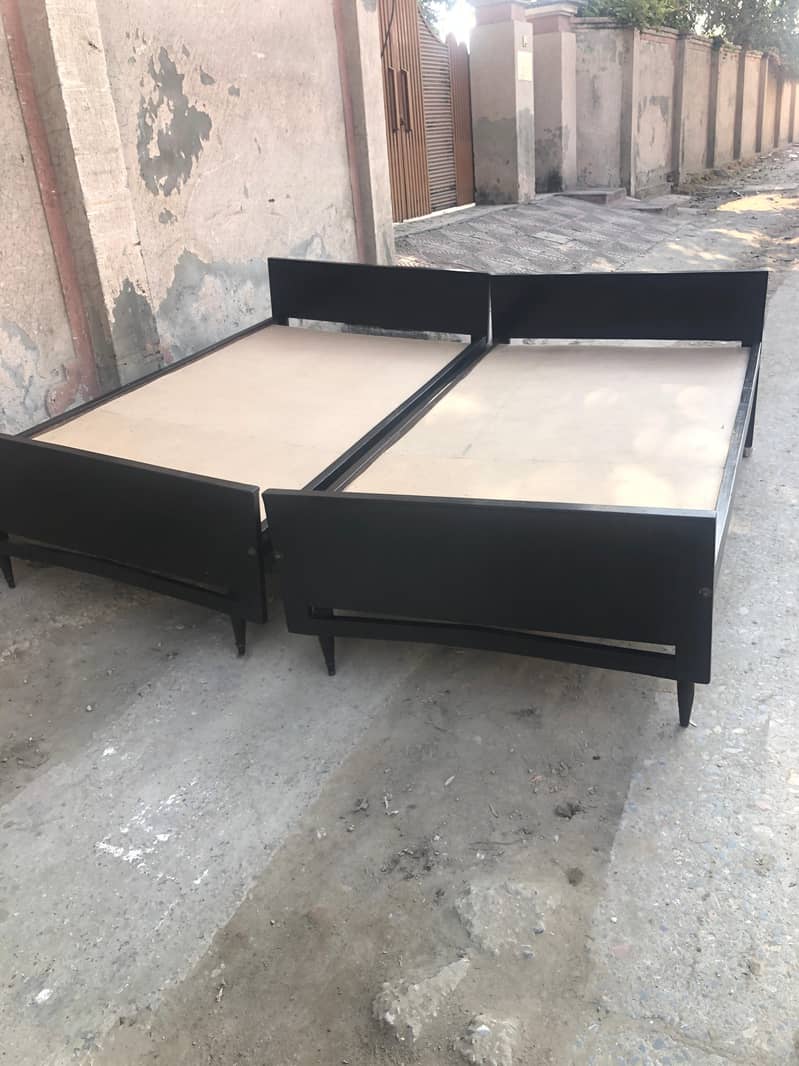 Single Bed solid wood pair 2