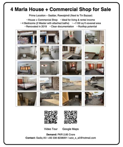 4 Marla House with Commercial Shop for Sale – Saddar, Rawalpindi