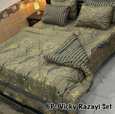 6 PCs Cotton Razai Set | Double Bed Comfortable Razai Set