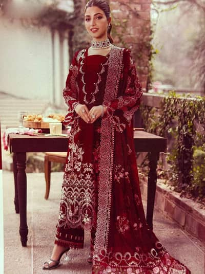 Embirorded dress/unstitched dress /New  winter collection arrivel