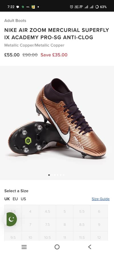 Nike air zoom mercurial pro SG shoes