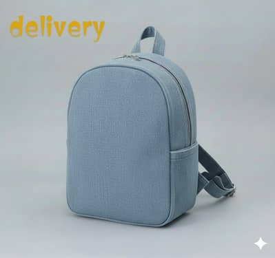 L blue D blur and black demin cloth mini backpack for girl