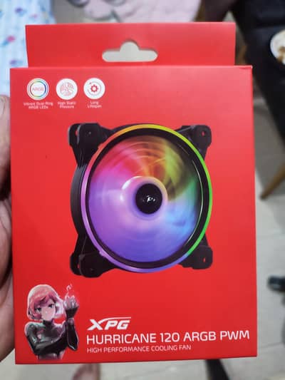 2 PC Fans - XPG Hurricane 120 ARGB PWM PC FAN (Black)