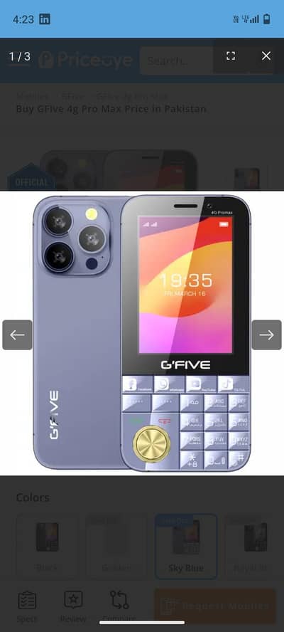 G'Five 16 pro max  4g mobile for sale