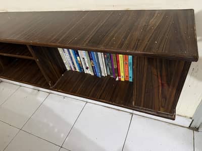 Customized Wooden TV Console with Bookshelf (Lasani Wood)