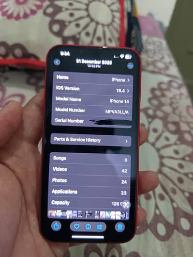 Apple iPhone 14 red clore 128gb bypass water pack condition 10/9.9