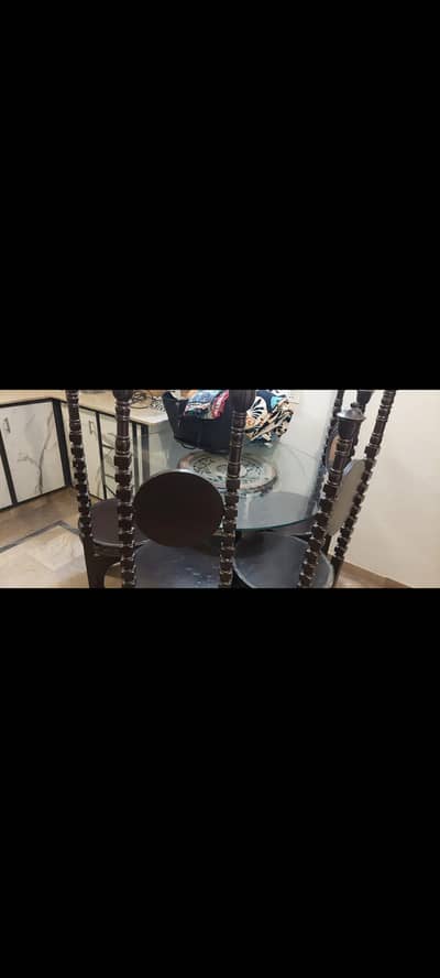 Antique Dining Table with 4 Unique Antique Chairs.