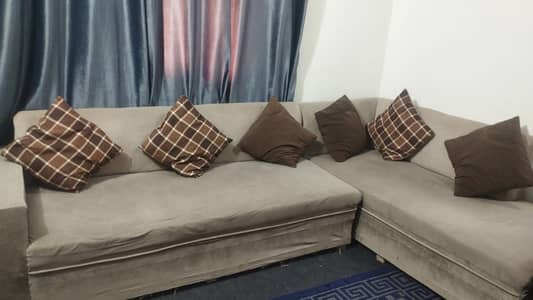 well furnished L shape sofa