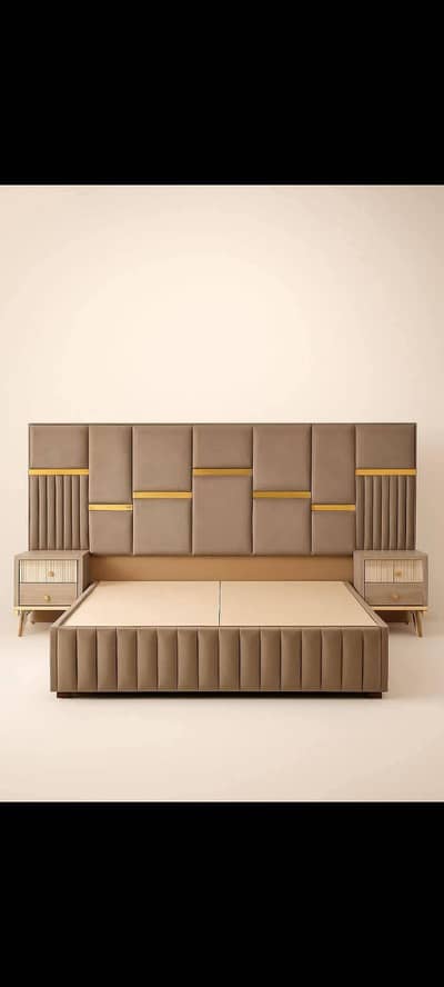 Bed with side tables