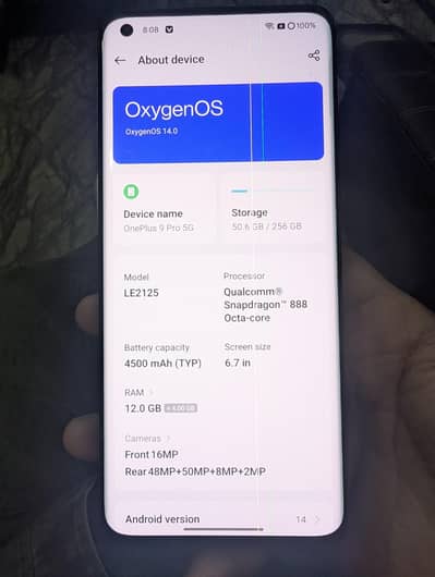 OnePlus 9pro 12GB 256GB fingerprint indisply