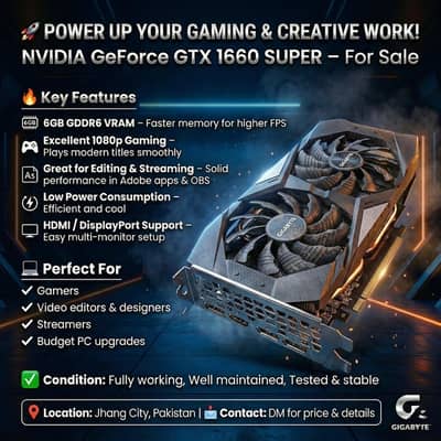 NVIDIA GeForce GTX 1660 SUPER – For Sale