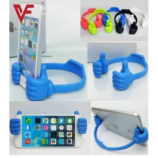 Universal Thumb Design Mobile Phone & Tablet OK Stand Holder | Multi-Angle Adjustable, Portable & Durable Desktop Mount for All Devices