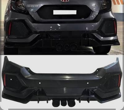 honda civic 2017 to 2021 model type r back bumper