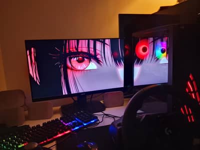 gaming setup with Logitech g 923 and driving force shifter