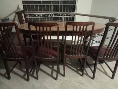 Black taali wood Dinning table with 6 chairs