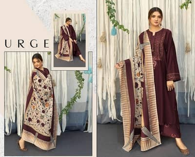 3 PCs women Embroidered suit