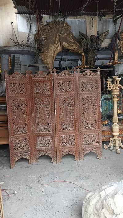 Solid partition screen divider antique sheesham rosewood separater