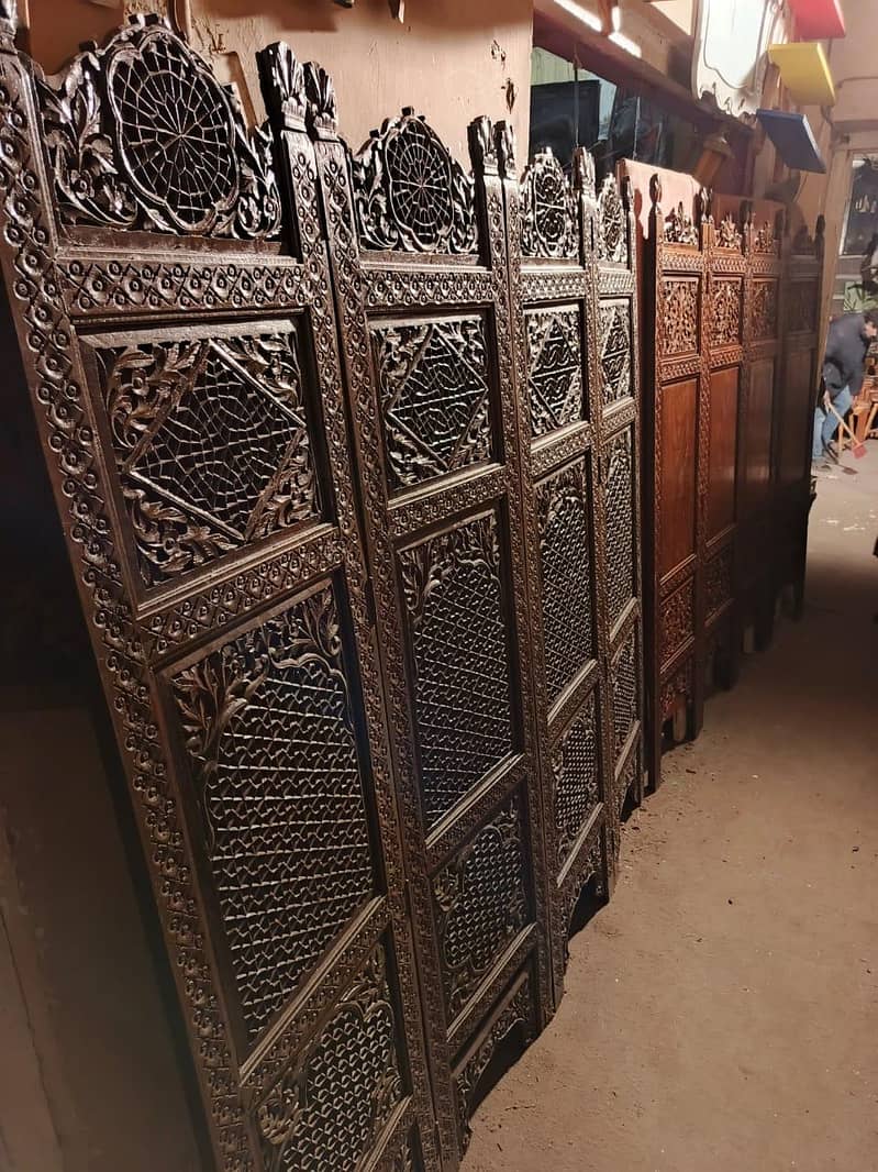 Solid partition screen divider antique sheesham rosewood separater ...