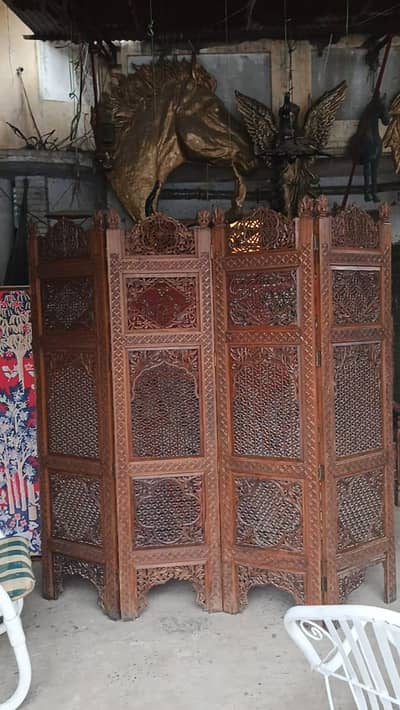 Solid partition screen divider antique sheesham rosewood separater