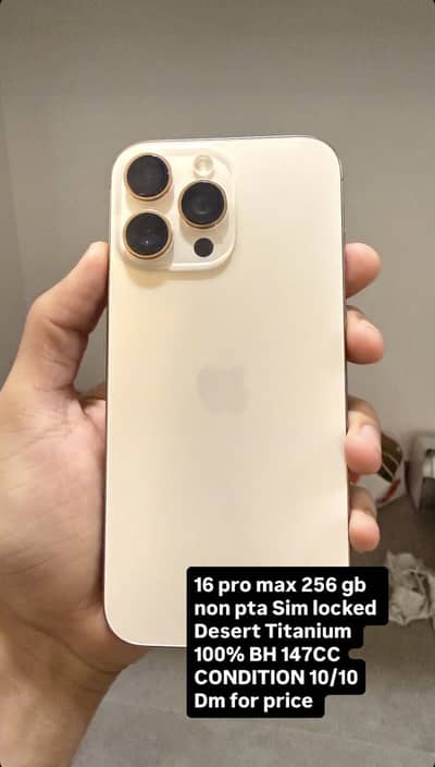 16 pro max desert titanium JV KIT 256 gb 100 health