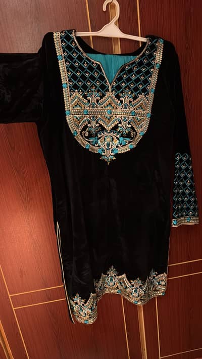 Velvet shirt and dupatta