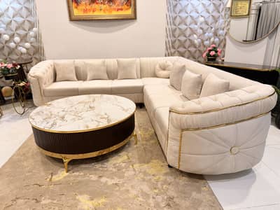 Elegant cloud turkish l shape sofa set Home used