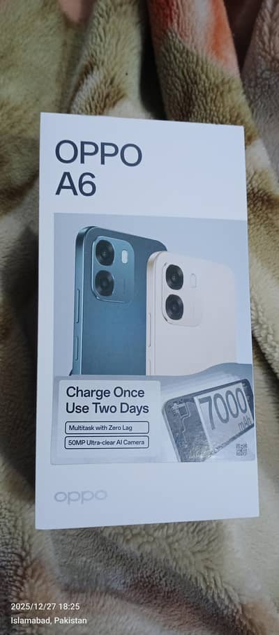 Oppo A6 Brand New, 8+8/128 GB Memory. Price Final Hy.