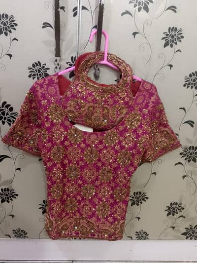 heavy lehanga with shirt and heavy dubata