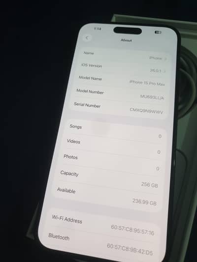 iphone 15 pro max 256gb non pta both esim 87% bh 10/10 sim might work