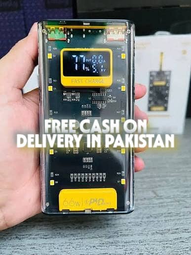 66W Super Fast Charging Transparent Power Bank 20000 MAH with Digital