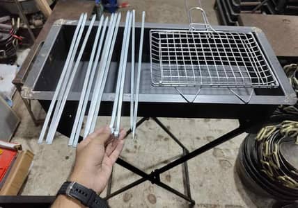 angeethi folding stand 12 boti seekhyn 12 kabab seekhyn big fish grill