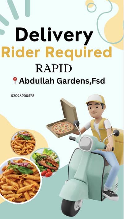 Delivery Rider Required Good salary