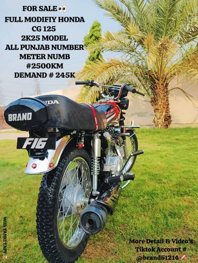MODIFIED HONDA CG 125| 2K25 MODEL FOR SALE | DEMAND 245K|