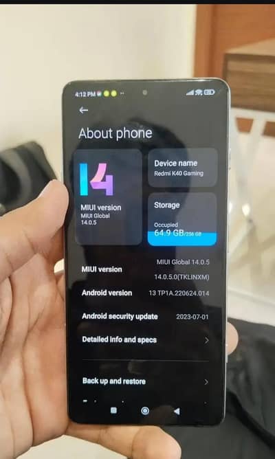 Xiaomi Redmi k40 Gaming 8+8 GB RAM 256GB  ROM