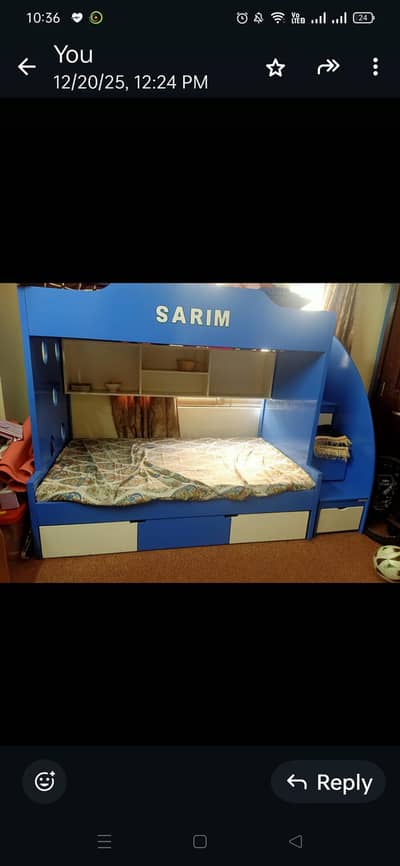 triplet bunk bed for kids till age 13,14