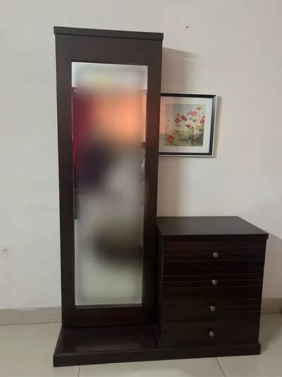 Modern Dressing Table with Full Mirror & Storage