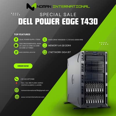 DELL POWER EDGE T430 | Server | MEMORY 64 GB DDR4 | DUAL POWER SUPPLY