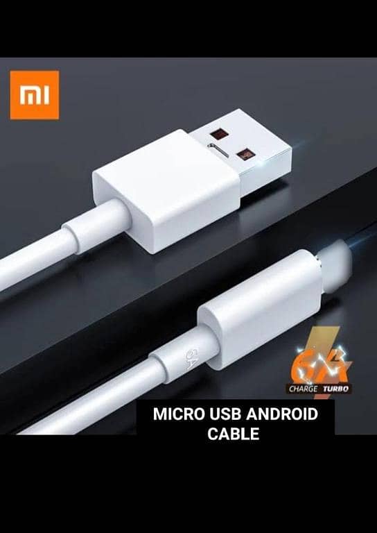 MI 120W 6A Super Fast Charge Micro USB Cable, 6.0mm Ultra-Thick Data Sync & Charging Cord, High-Speed Compatible with Charging Cable Android Phones