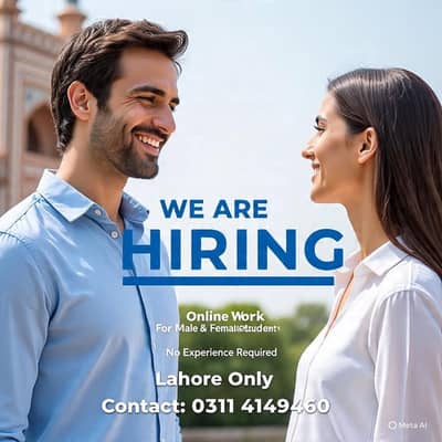 Office work and online work opportunities available male & females